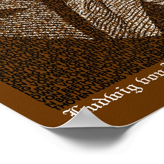 Beethoven-Textportrait Poster (Ecke)