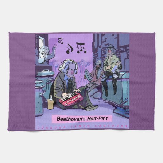 Beethovens Halbes-Pint Lustiges Küchentuch (Horizontal)