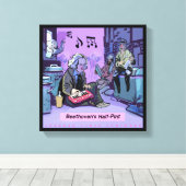 Beethovens Halbpint Funny Canvas Print Leinwanddruck (Insitu (Holzboden))