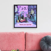 Beethovens Halbpint Funny Canvas Print Leinwanddruck (Insitu (Wohnzimmer))