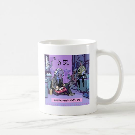 Beethovens Halbpint-Funny-Geschenk Kaffeetasse (Rechts)