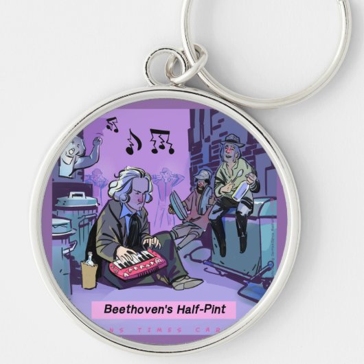 Beethovens Halbpint-Funny-Geschenk Schlüsselanhänger (Vorne)