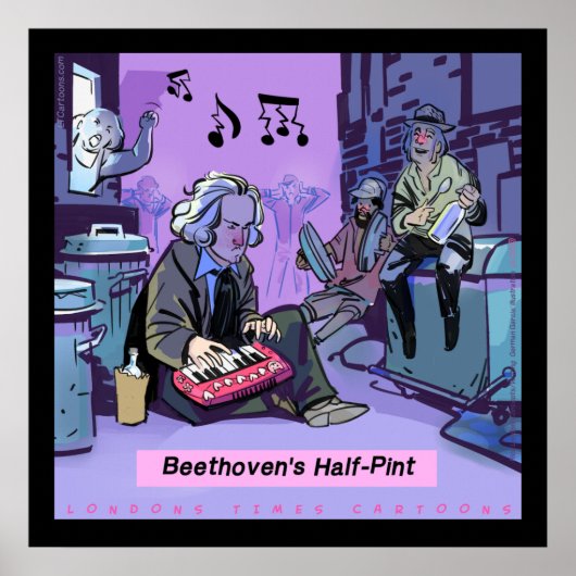 Beethovens Halbpint Funny Poster von Rick London (Vorne)