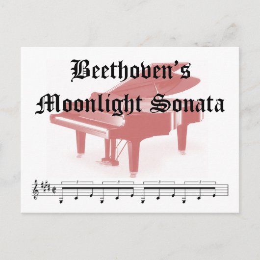 Beethovens Mondlicht Sonata Geschenke Postkarte (Vorderseite)