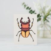 Beetle Art Entomology Insekt Postkarte (Stehend Vorderseite)