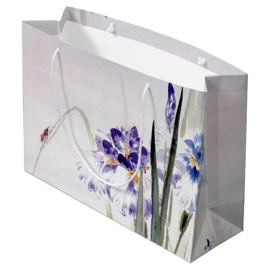 Beetle Climbing am Iris Leaf, Watanabe Seitei Große Geschenktüte (Rückseite Schrägansicht)