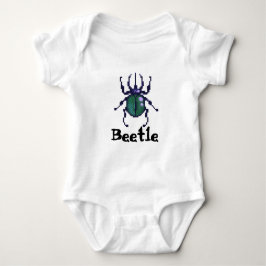 Beetle green pixel art baby strampler