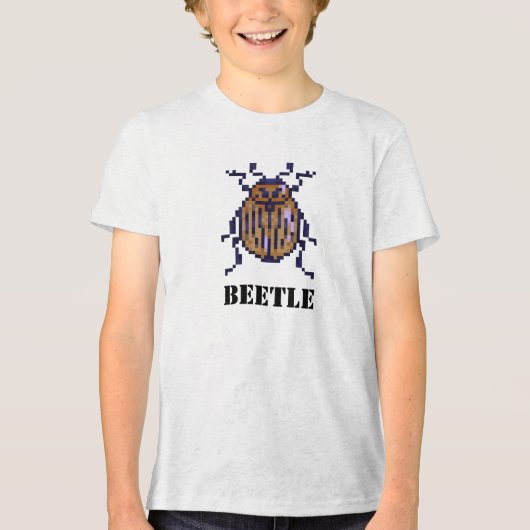 Beetle, kever pixelart Tri-Blend shirt (Vorderseite)