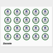 Beetle purple, kever pixelart runder aufkleber (Blatt)