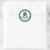 Beetle purple, kever pixelart runder aufkleber (Tasche)
