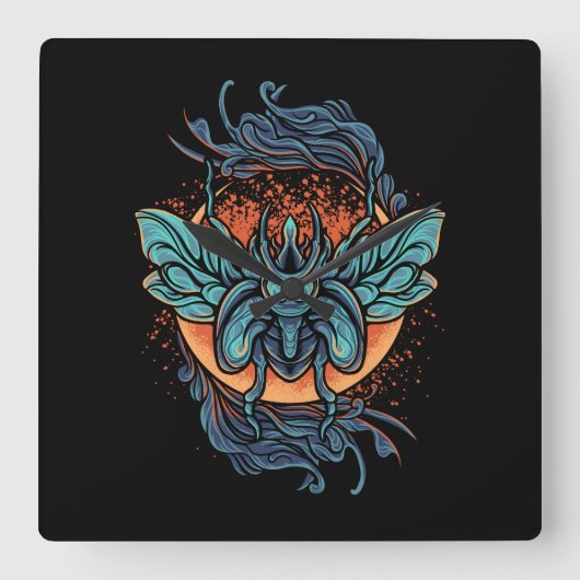 Beetle Quadratische Wanduhr (Vorderseite)