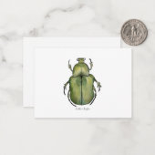 Beetle Watercolor Art Cards Mitteilungskarte (Vorderseite/Rückseite Beispiel)