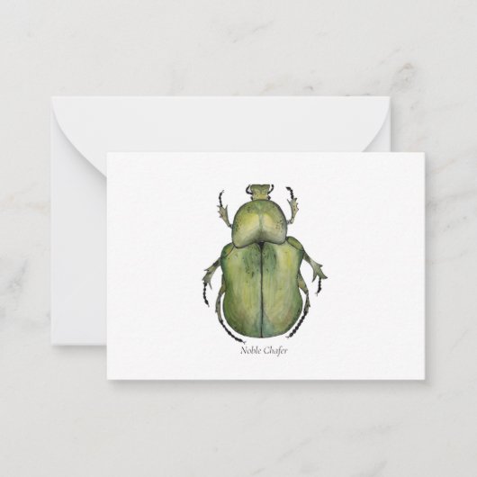 Beetle Watercolor Art Cards Mitteilungskarte (Vorderseite)