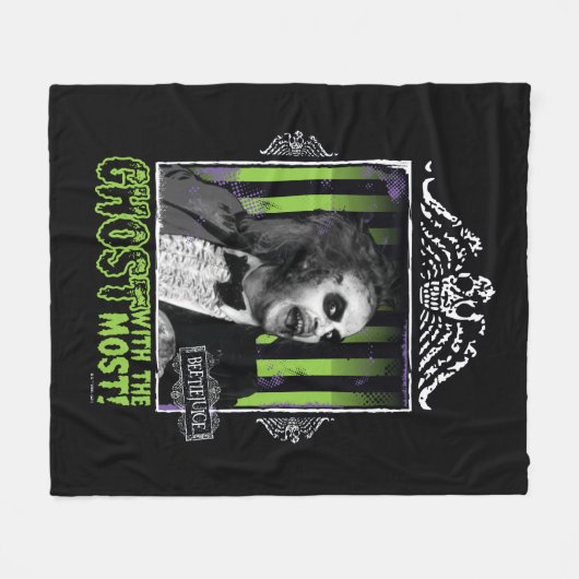 Beetlejuice | "Ghost With The Most" Portrait Fleecedecke (Vorderseite (Horizontal))