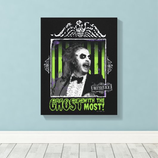 Beetlejuice | "Ghost With The Most" Portrait Leinwanddruck (Insitu (Holzboden))
