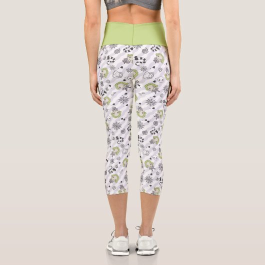 Beetlejuice Muster Capri Leggings (Rückseite)