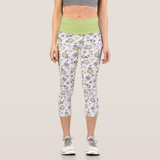 Beetlejuice Muster Capri Leggings (Vorderseite)