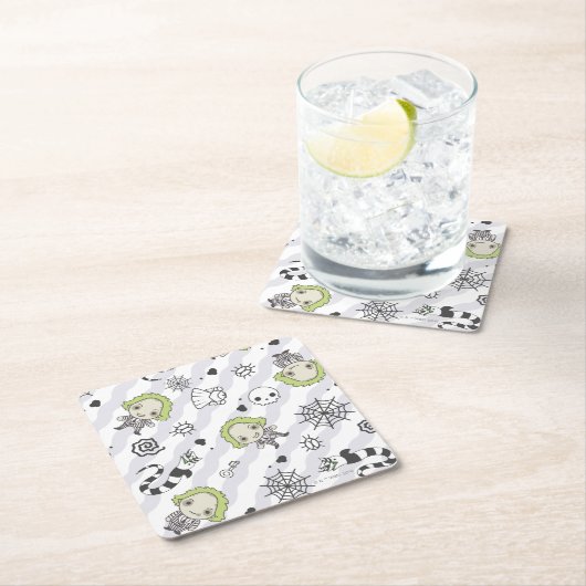 Beetlejuice Muster Rechteckiger Pappuntersetzer (Vor Ort)