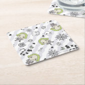 Beetlejuice Muster Rechteckiger Pappuntersetzer (angewinkelt)