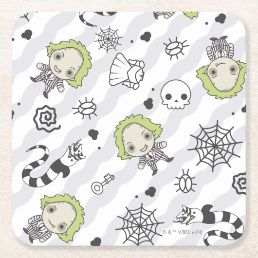 Beetlejuice Muster Rechteckiger Pappuntersetzer (Vorderseite)