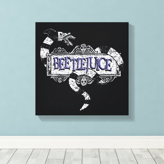 Beetlejuice | Sandworm Coiled on Beetlejuice Logo Leinwanddruck (Insitu (Holzboden))