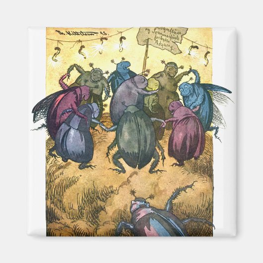 Beetles Celebrating Mittelsommer Magnet (Vorne)