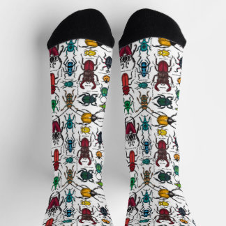 Beetles on white socken