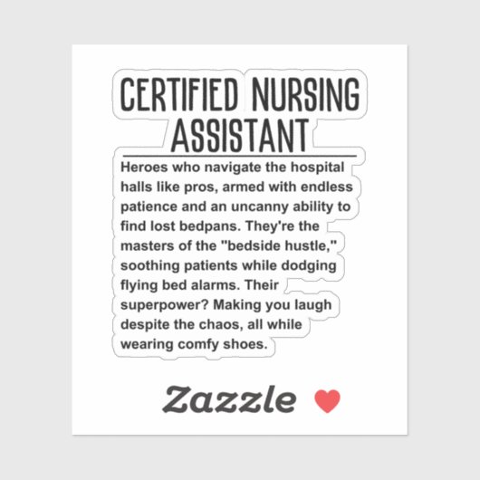 Befähigte Krankenpfleger Aufkleber (Blatt)