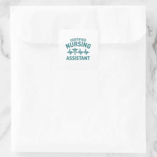 Befähigte Krankenpfleger, CNA Quadratischer Aufkleber (Tasche)
