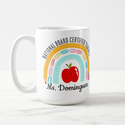 Befähigte Lehrerin Rainbow Co Kaffeetasse (Links)