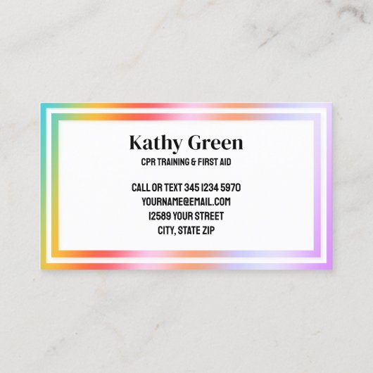 Befähigter CPR-Lehrer Visitenkarte (Rückseite)