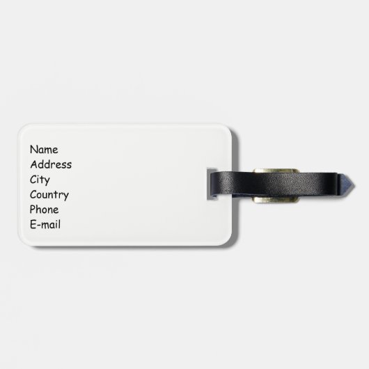 Befand sich dort, sah, dass, Fertig es Gepäck Name Gepäckanhänger (Rückseite horizontal)