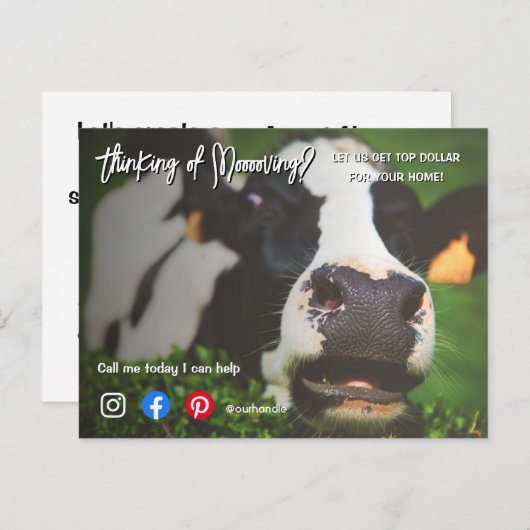 Befassung der landwirtschaftlichen Kuh reales Anwe Postkarte (Vorne/Hinten)