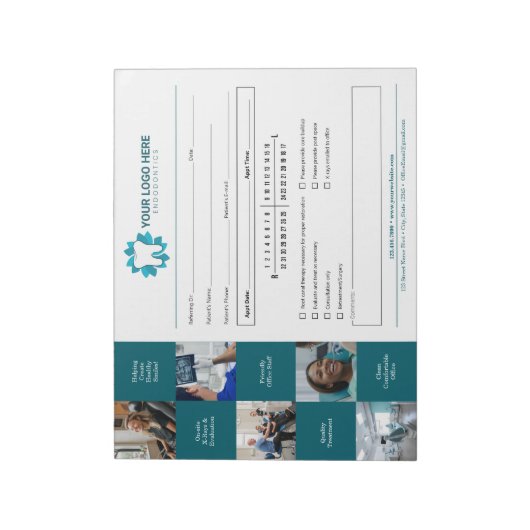 Befassung mit endodontischen Mitteln Notizblock (Rotiert)