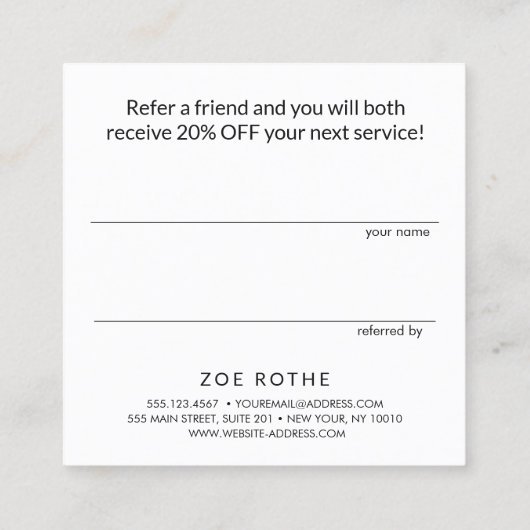 Befassung mit Sequin und Gold Pink Eyelash Extensi Empfehlungskarte (Rückseite)