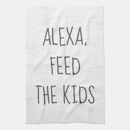 Befehl zum Füttern der Kinder Alexa Humor Geschirrtuch (Vertikal)