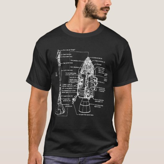Befehls-Testmodul-Diagramm der NASAs Apollo 11 T-Shirt (Vorderseite)