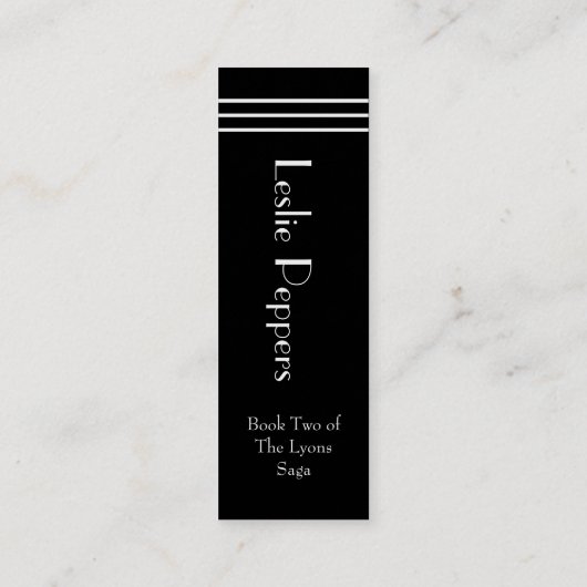 Befehlshaber von Leslie Paprikaschoten Book Marker Mini Visitenkarte (Rückseite)