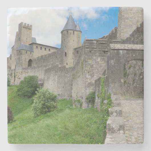 befestigte Mauer von Carcassonne Steinuntersetzer (Vorderseite)
