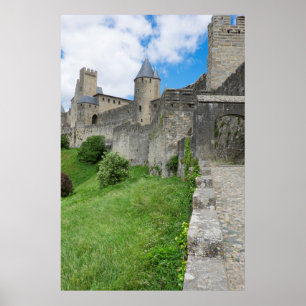 Befestigte Stadtmauer von Carcassonne Poster