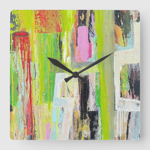 Befestigungsspitze an der Wand Quadratische Wanduhr
