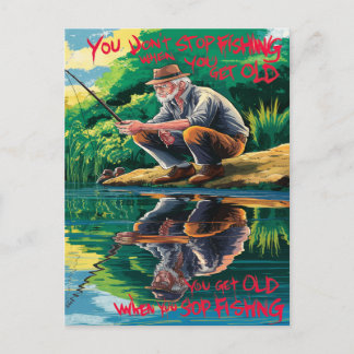Befischung mit Alter Postkarte