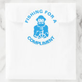 Befischung um Kompliment Runder Aufkleber (Tasche)