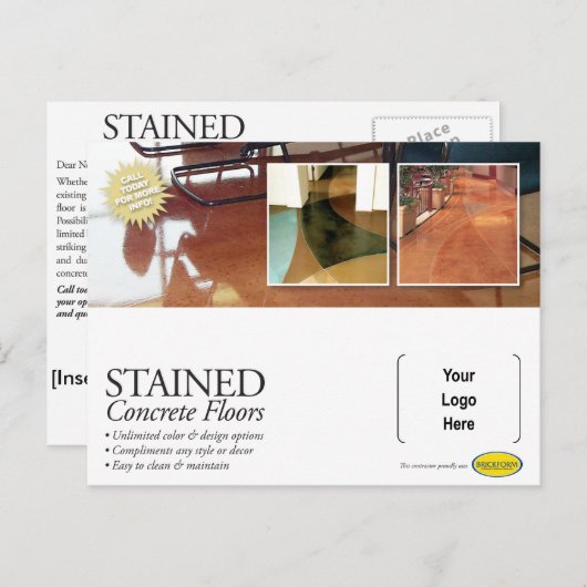 Befleckte konkrete Postkarte (Vorne/Hinten)