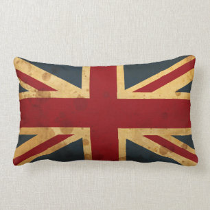 Befleckter Union Jack UK-Flag Lendenkissen