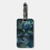 Beflecktes Glas-abstrakte Kunst blaues Gepäckanhänger (Rückseite vertikal)