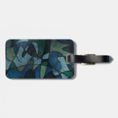 Beflecktes Glas-abstrakte Kunst blaues Gepäckanhänger (Rückseite horizontal)