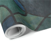 Beflecktes Glas-abstrakte Kunst blaues Geschenkpapier (Rolleneckpunkt)