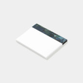 Beflecktes Glas-abstrakte Kunst blaues Post-it Klebezettel (angewinkelt)