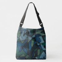 Beflecktes Glas-abstrakte Kunst blaues